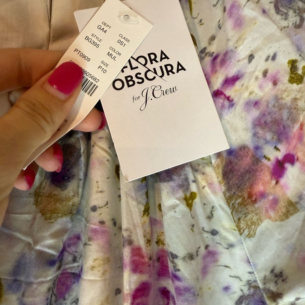 New NWT Flora Obscura x J.Crew side-cutout dress in Kaleidoscope Floral - Picture 4 of 6